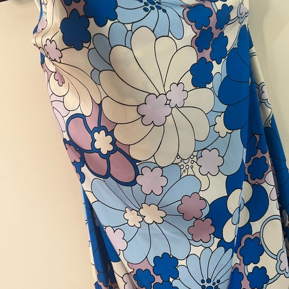 Zara woman’s new retro floral print satin tube midi dress - Picture 8 of 12